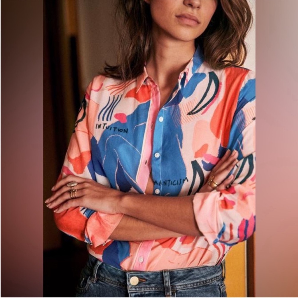 Sezane RARE NWOT Pierro Shirt in Blue Woman
Print Size 36/US 4